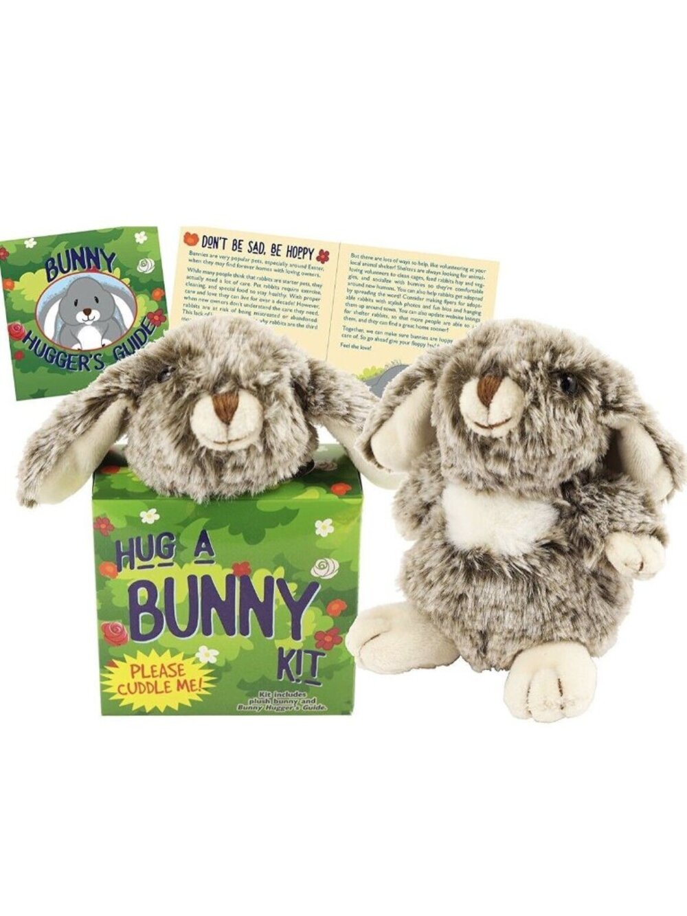 Peter Pauper Press Hug A Bunny Kit - Plush Toy Rabbit and Book Baby Toddler Gift